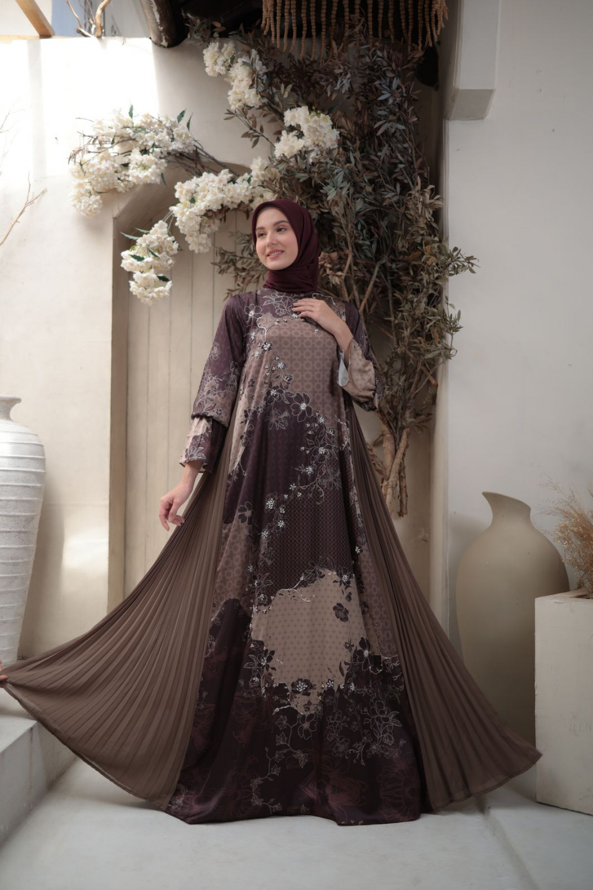 ZAMAERAA SIGNATURE FAMILY SET DRESS DEWASA ( DEEP MAROON )