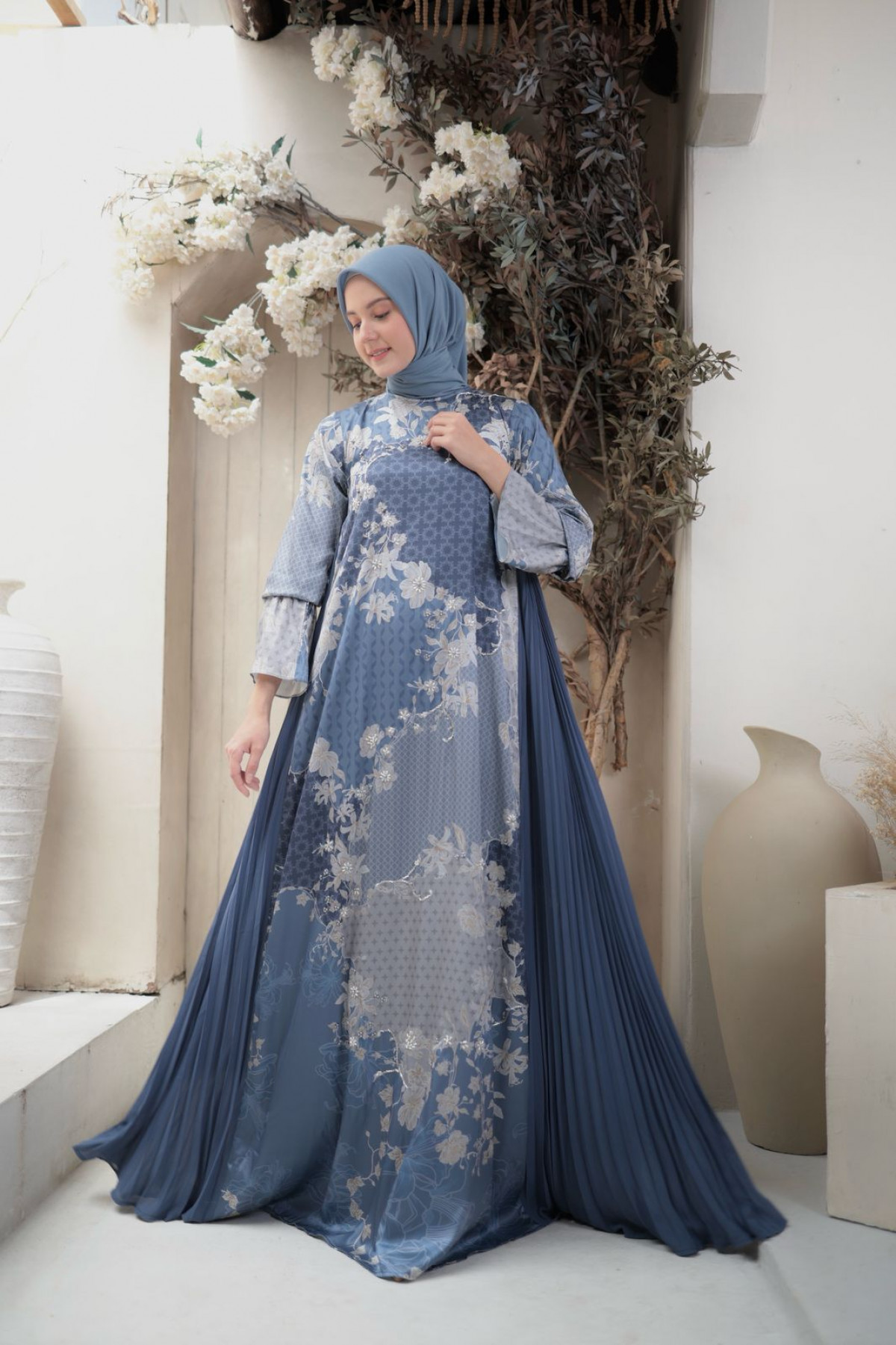 ZAMAERAA SIGNATURE FAMILY SET DRESS DEWASA ( BLUE )