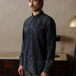 Samamu Shirt Ikat Long Sleeve Midnight