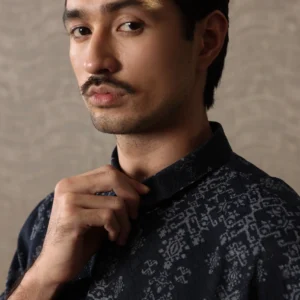 Samamu Shirt Ikat Short Sleeve Midnight
