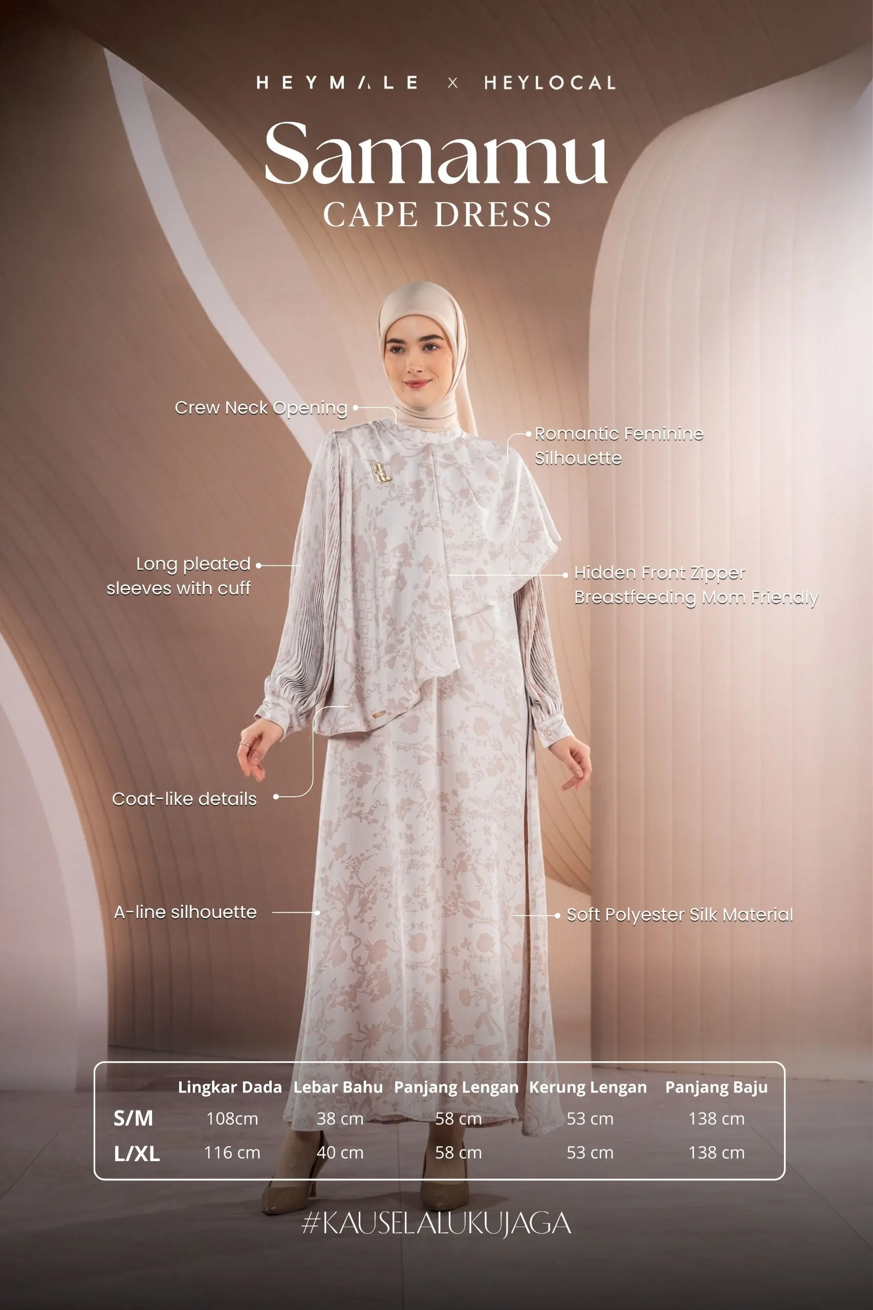 SAMAMU CAPE DRESS MIDNIGHT