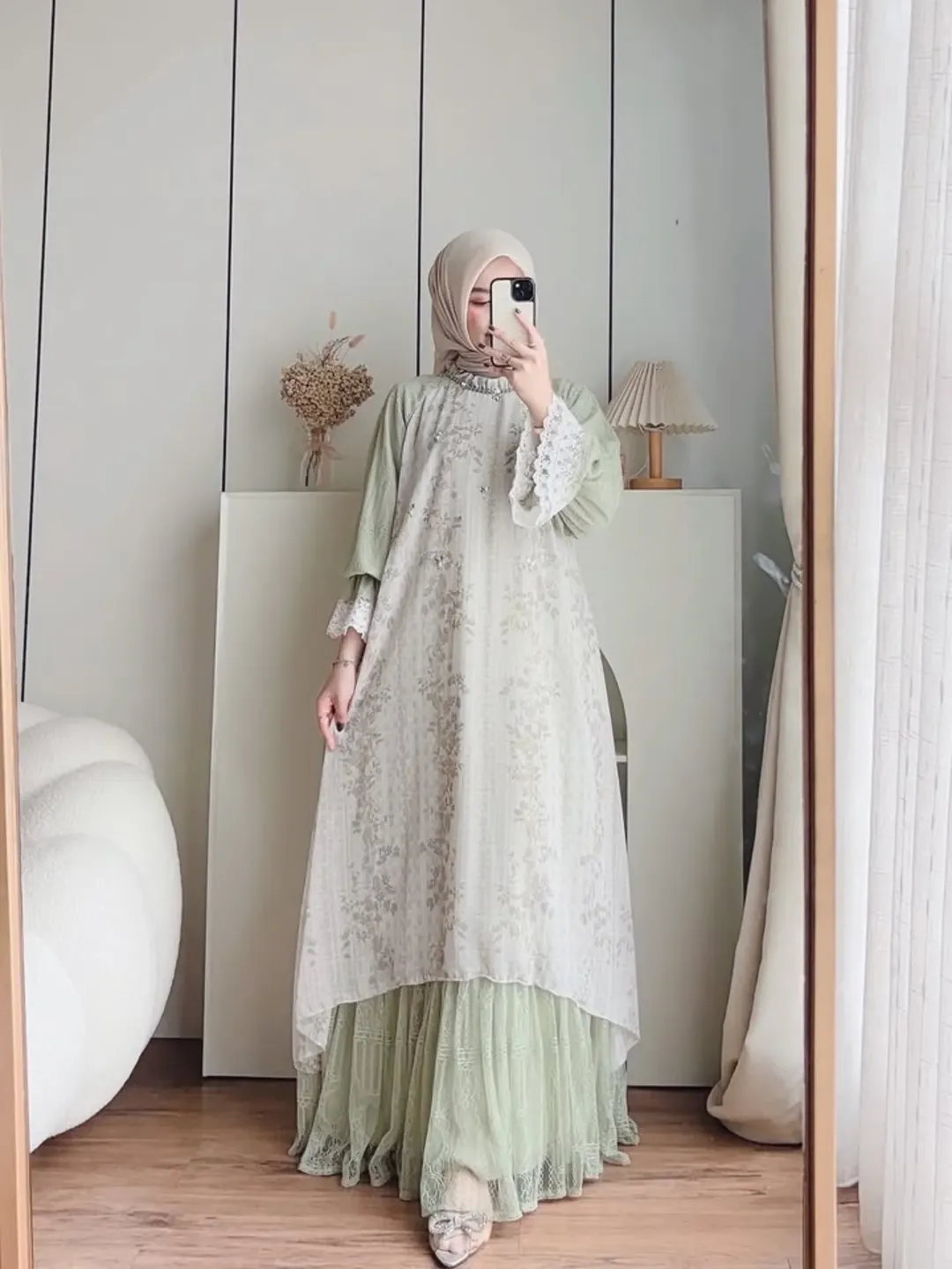 Sarah Beads Chantily Maxi on Sage